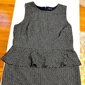 Sleeveless Black and White Peplum dress Ann Taylor size 8